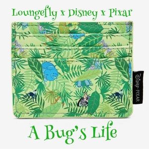 LOUNGEFLY DISNEY PIXAR A BUG’S LIFE Leaf Print CARDHOLDER!